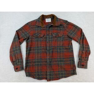 Wind River Flannel Shirt Men's L Red/Rust Long Sleeve Button Front Plaid